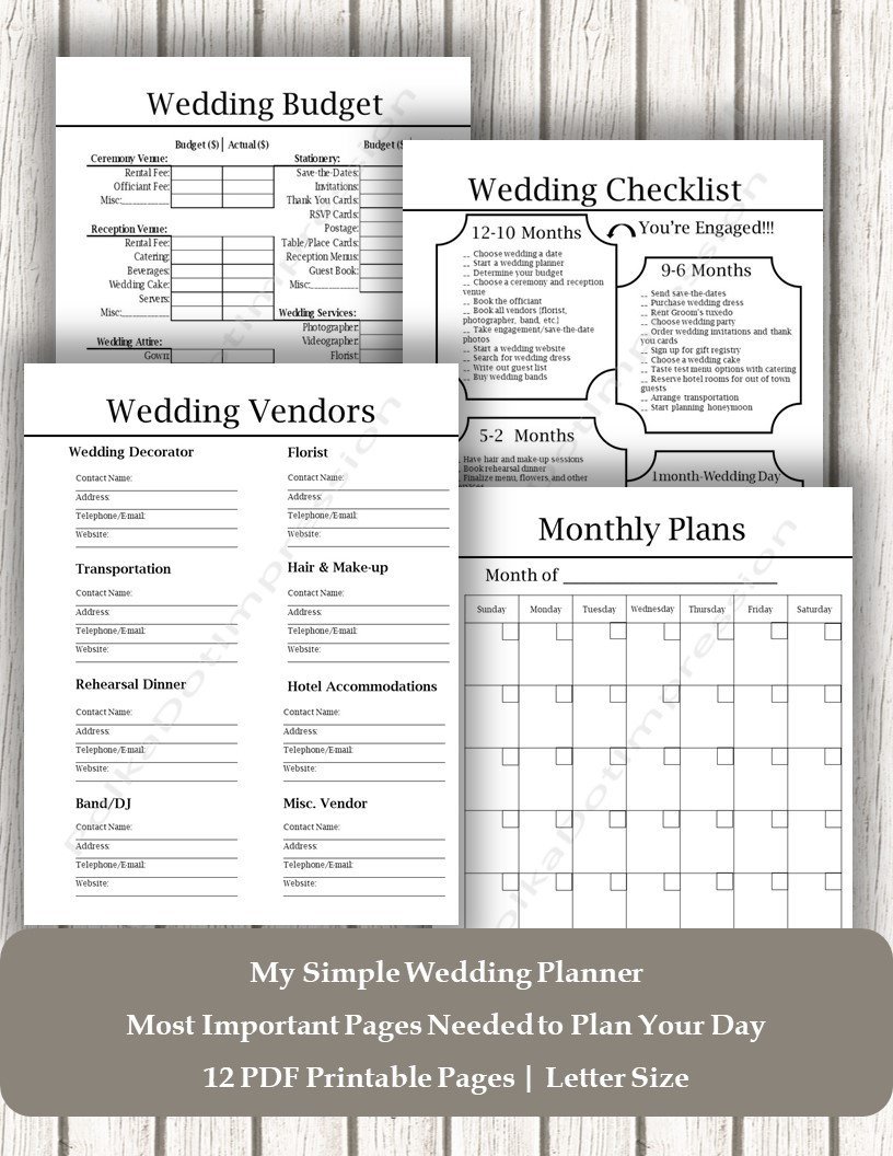 Simply Classic Wedding Planner | Printable Starter Pages - Image 2