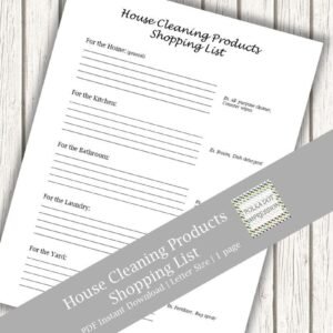 My House Cleaning Products Shopping List