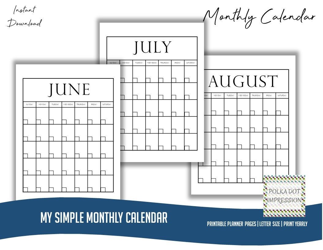My Simple Monthly Calendar - Image 2