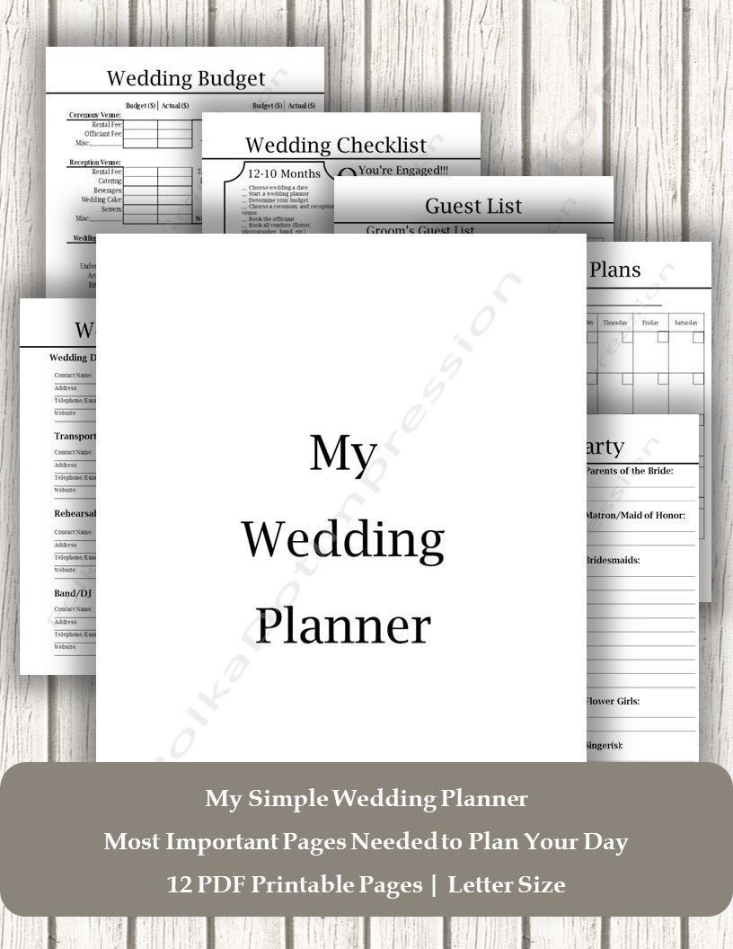 Simply Classic Wedding Planner | Printable Starter Pages