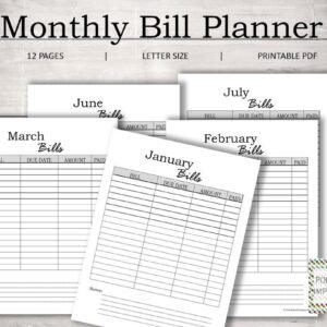 My Monthly Bill Planner