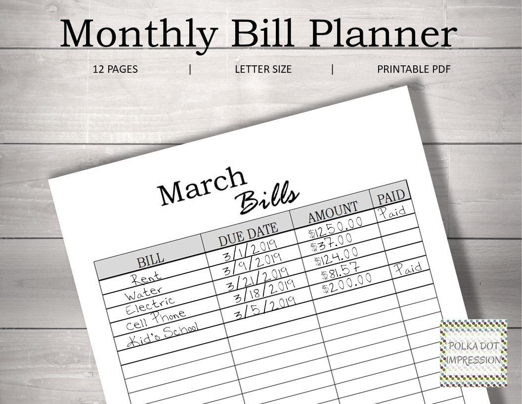 My Monthly Bill Planner - Image 3