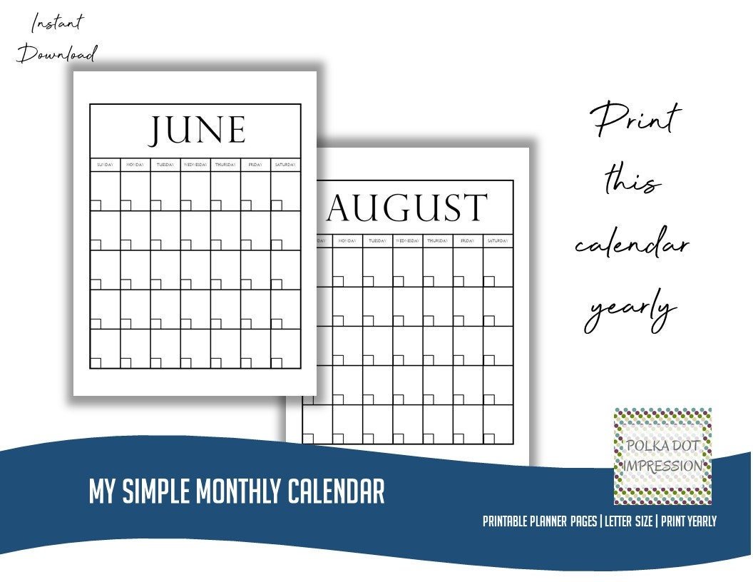 My Simple Monthly Calendar - Image 4