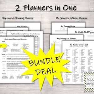 Bundle: My House Cleaning Planner and My Grocery & Meal Planner Bundle