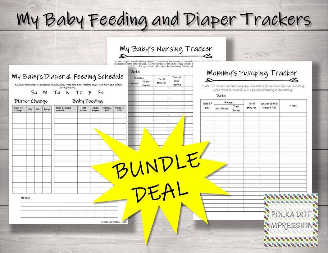 Bundle: My Baby Feeding and Diaper Trackers