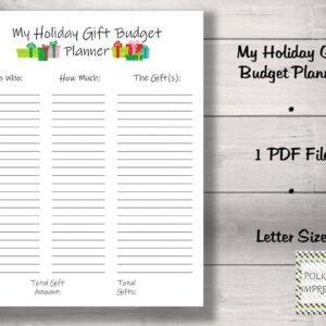 My Holiday Gift Budget Planner