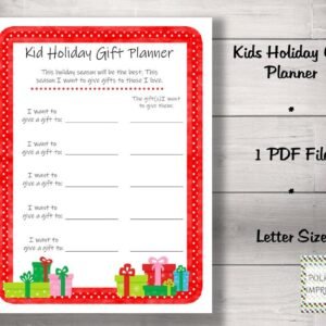 Children Holiday Gift Planner