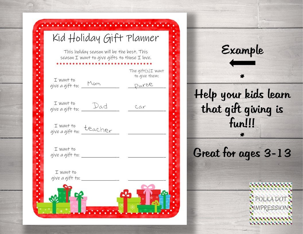 Children Holiday Gift Planner - Image 2