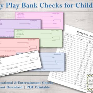 My Play Bank Checks for Children