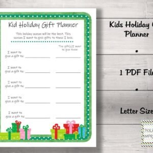 Kid Holiday Gift Planner