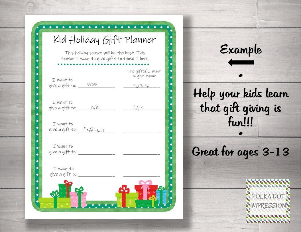 Kid Holiday Gift Planner - Image 2