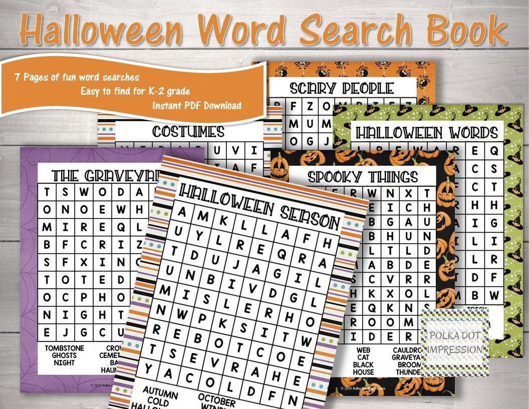 Halloween Word Search Book for Children