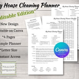 My Editable House Cleaning Planner