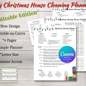 My Christmas House Cleaning Planner Editable Version