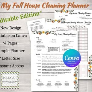 My Fall House Cleaning Planner Editable Version