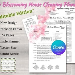 My Blossoming House Cleaning Planner Editable Version
