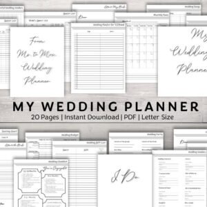 Simply Script Wedding Planner | 20-Page Printable