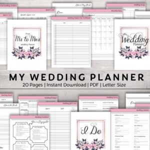Berry Rose Wedding Planner | 20-Page Printable