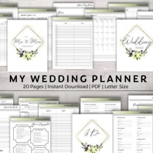 Sage Floral Wedding Planner | 20-Page Printable