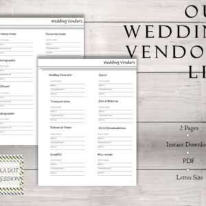 Our Wedding Vendors List