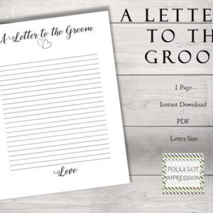 A Letter to the Groom to Give on Their Special Day