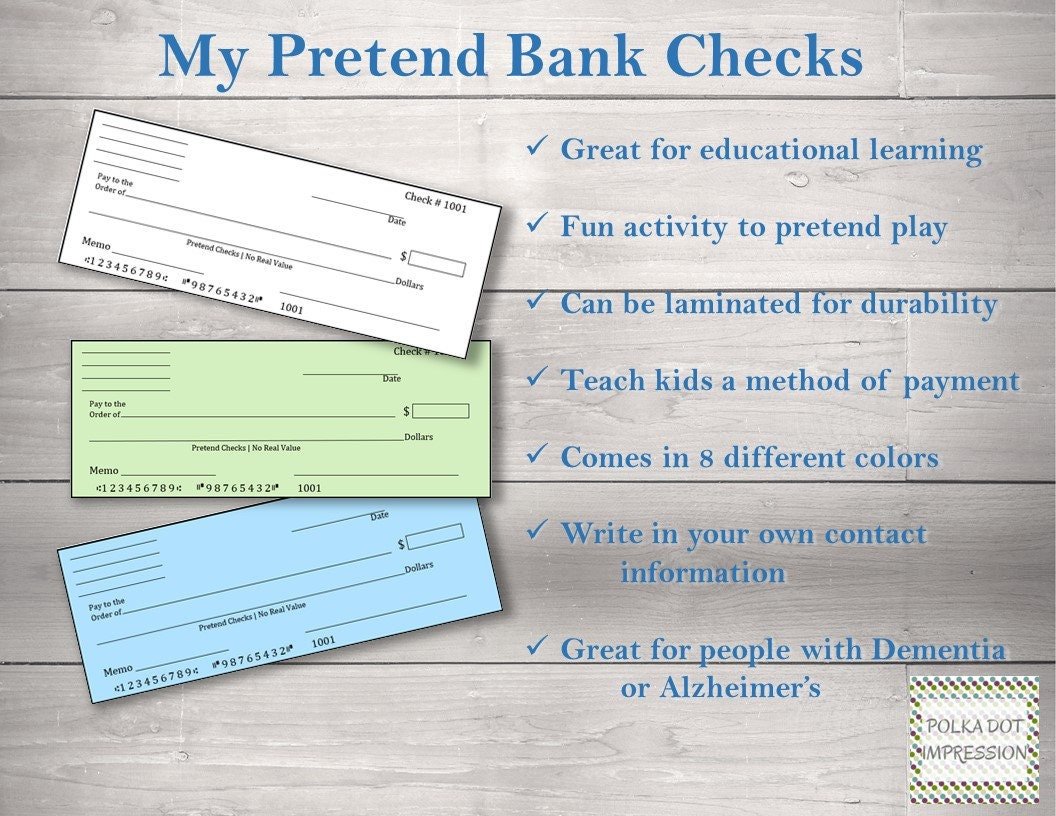 My Pretend Bank Checks - Image 2
