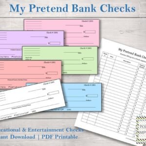 My Pretend Bank Checks