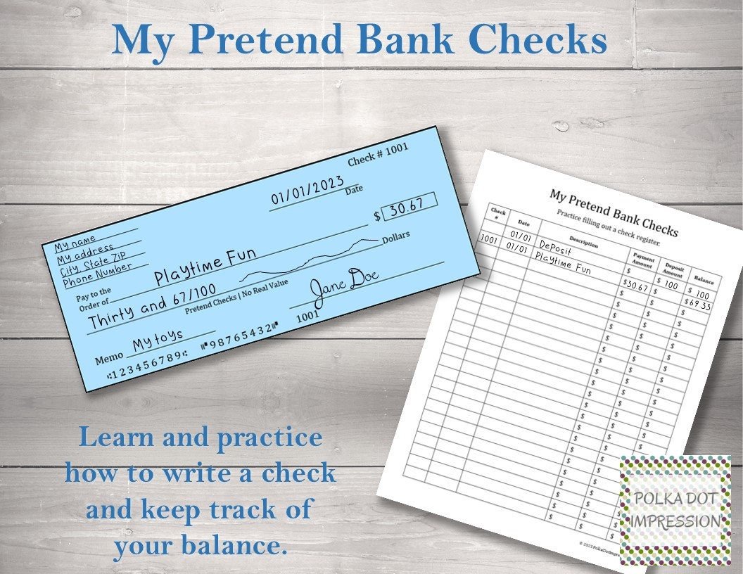 My Pretend Bank Checks - Image 3