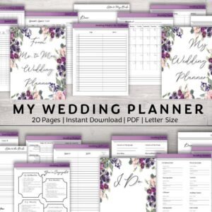 Lavender Plum Wedding Planner | 20-Page Printable