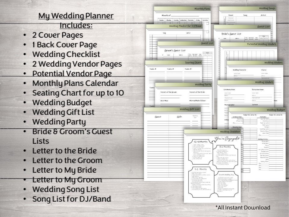 Eucalyptus Wedding Planner | 20-Page Printable - Image 2