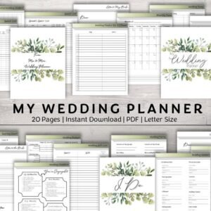 Eucalyptus Wedding Planner | 20-Page Printable