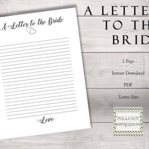 A Letter to the Bride to Give on Their Special Day