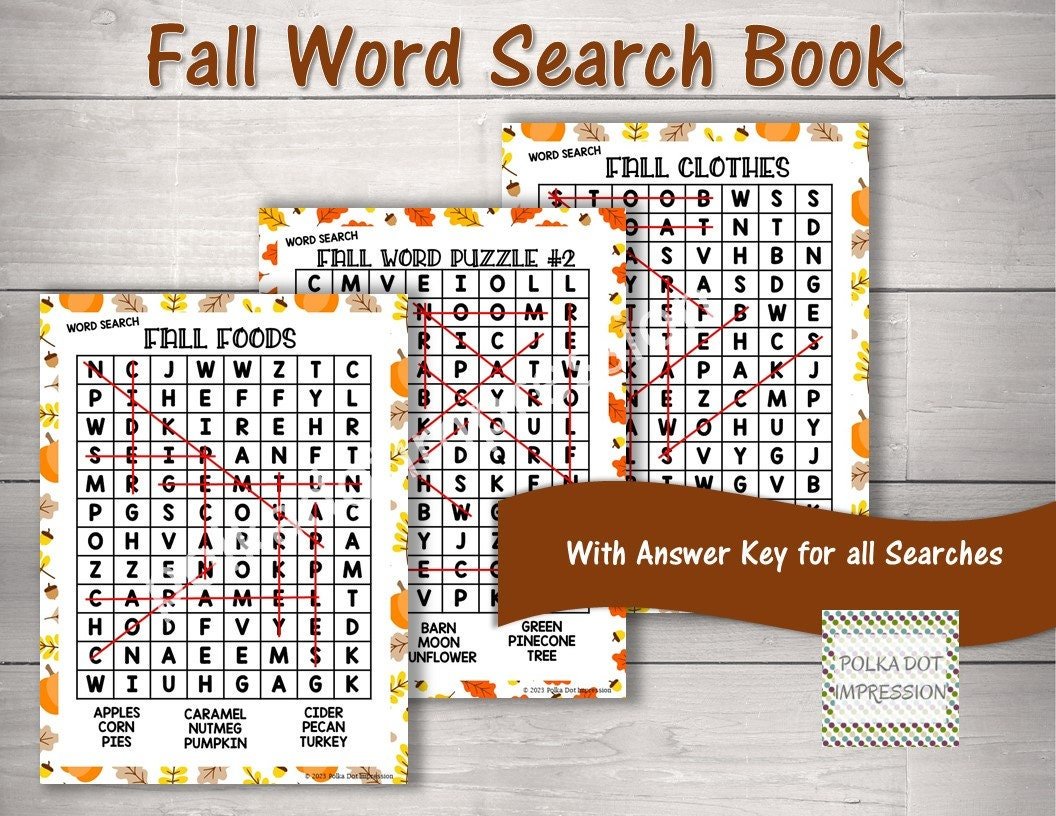 Fall Word Search Book for Children - Image 2