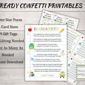 First Day of School Tradition Ready Confetti Printables