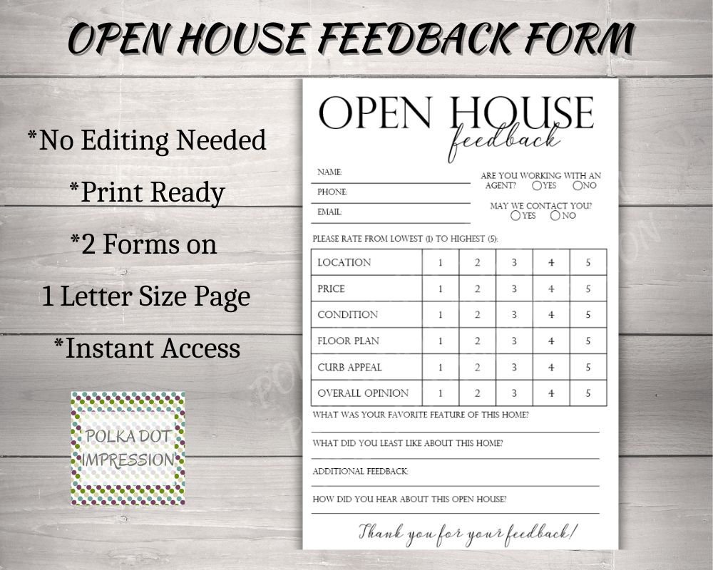 Open House Feedback Form