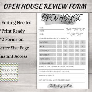 Open House Review Form