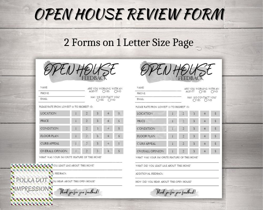 Open House Review Form - Image 2