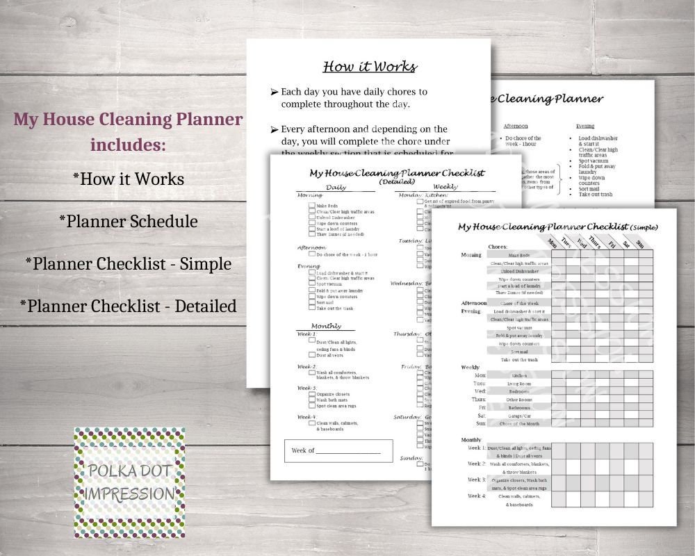 My House Cleaning Planner Schedule & Checklists - Image 3