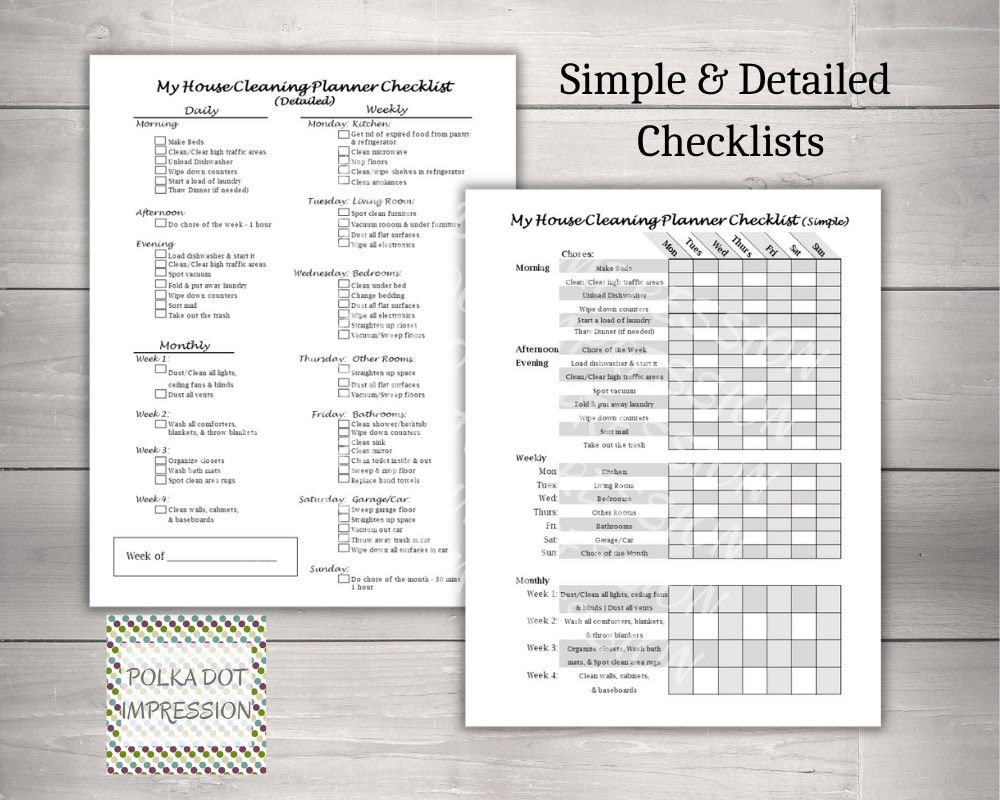 My House Cleaning Planner Schedule & Checklists - Image 2