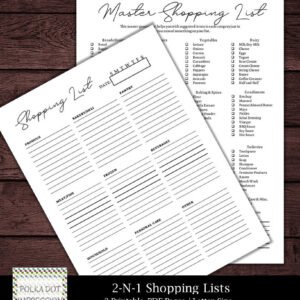 2-N-1 Grocery Lists