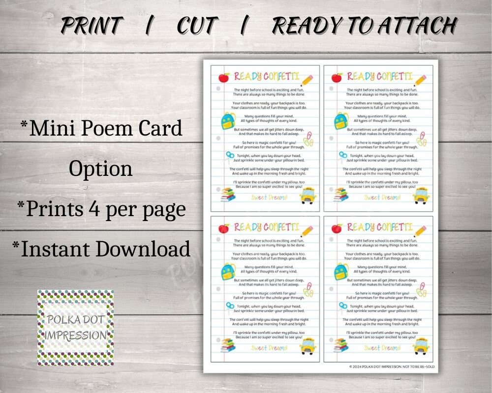 First Day of School Tradition Ready Confetti Printables - Image 3