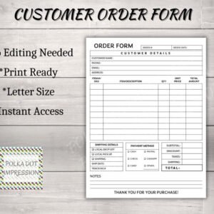 Customer Order Form