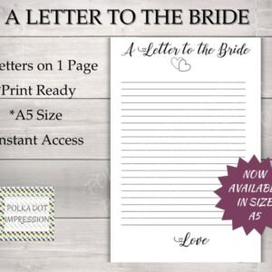 A Letter to the Bride Gift Mementos