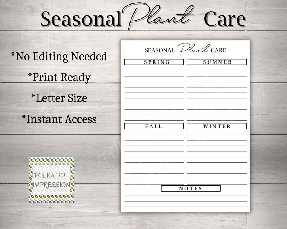 Seasonal Plant Care Guide