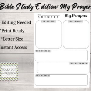 My Prayers Bible Study Edition