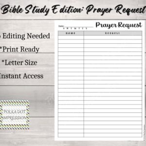 Prayer Request Bible Study Edition