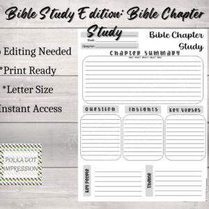 Bible Study Edition Chapter Study