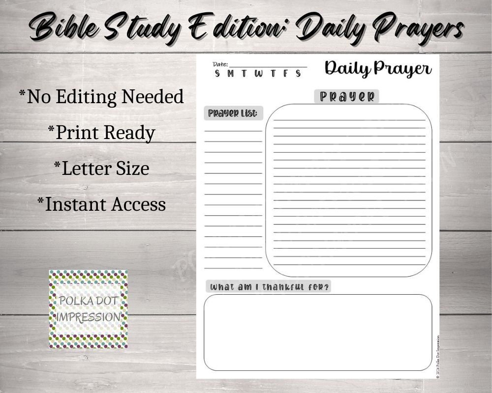 Daily Prayer Bible Study Edition