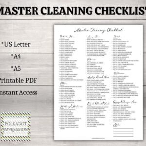 Master Cleaning Checklist