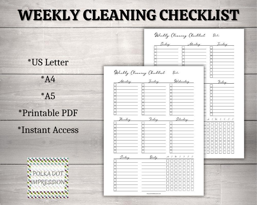 Weekly Cleaning Checklist
